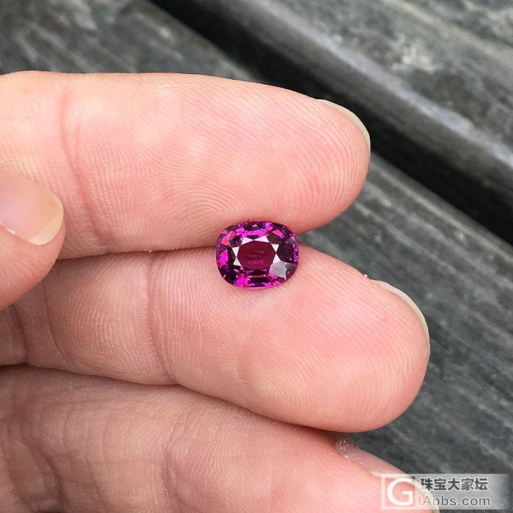 1.48ct 坦桑尼亚 纯紫 枕形 紫牙乌 石榴石 戒指 吊坠 镶嵌定制_石榴石芬达刻面宝石戒面