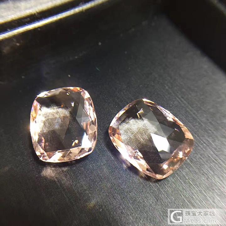 一对切割很特殊的摩根石_摩根石刻面宝石