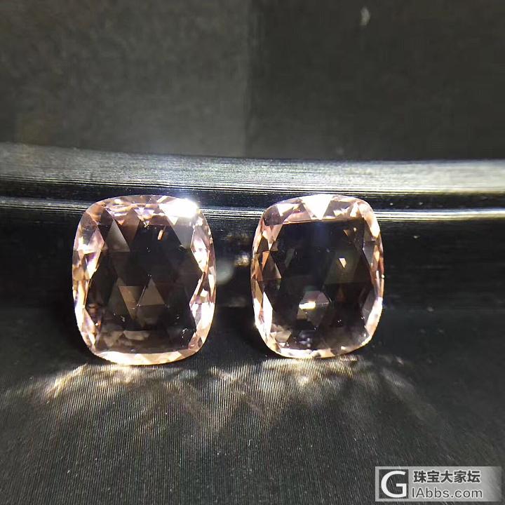 一对切割很特殊的摩根石_摩根石刻面宝石