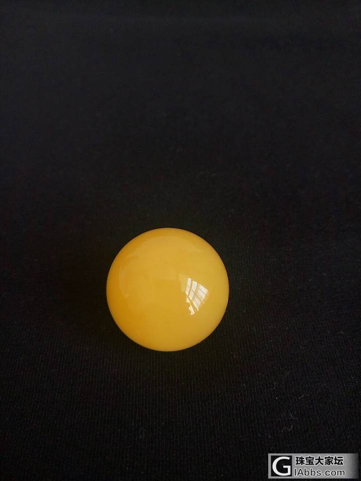 欣赏，鸡油黄大珠子！_配件蜜蜡
