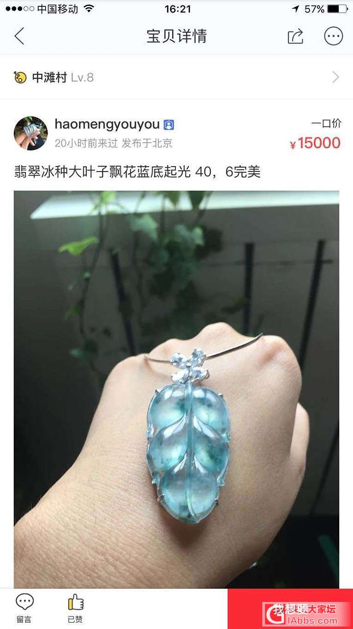 谁家有这样的叶子？_挂件翡翠