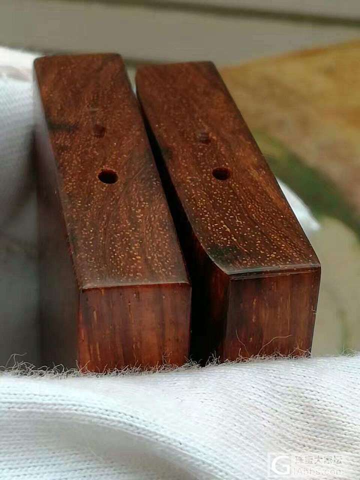 小叶紫檀牛毛纹金星火焰老料牌子一对_牌子小叶紫檀
