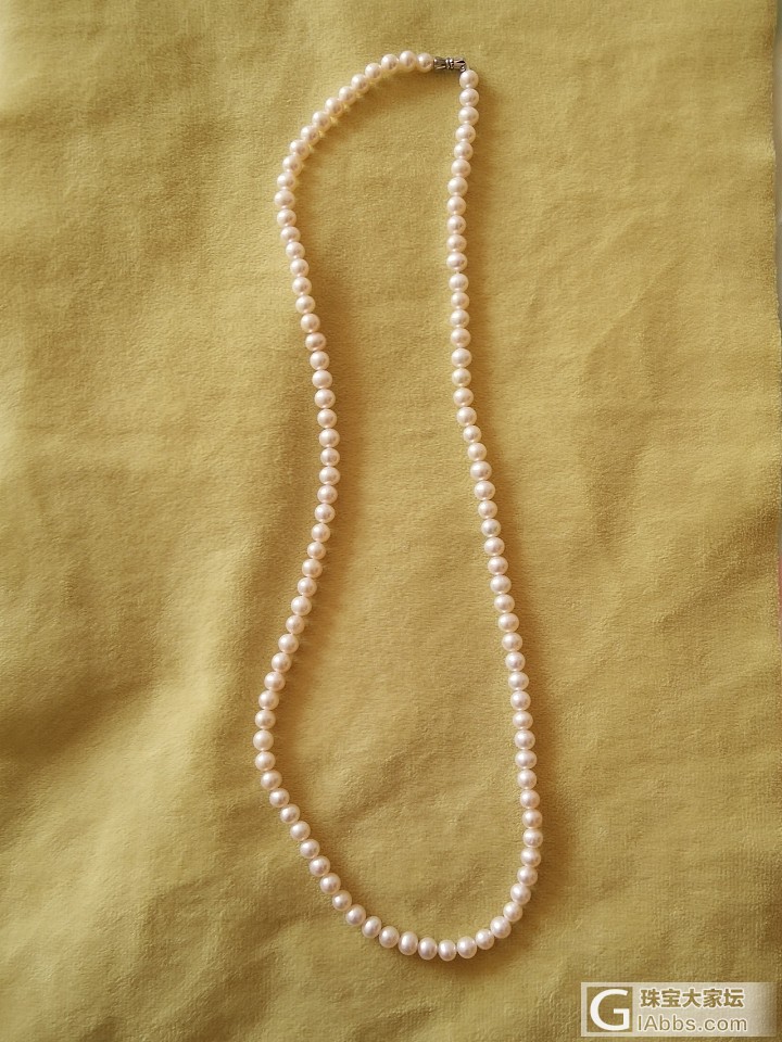团的极品淡水小珠终于穿好了。手工燥一些，总算穿完了。_项链淡水珍珠