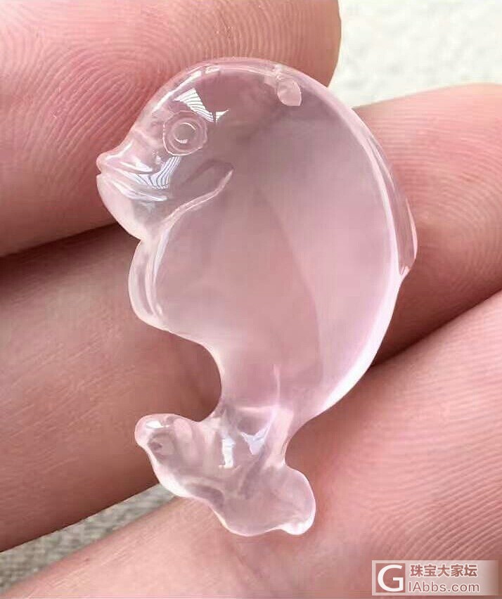 晒晒我的小海豚_挂件粉晶
