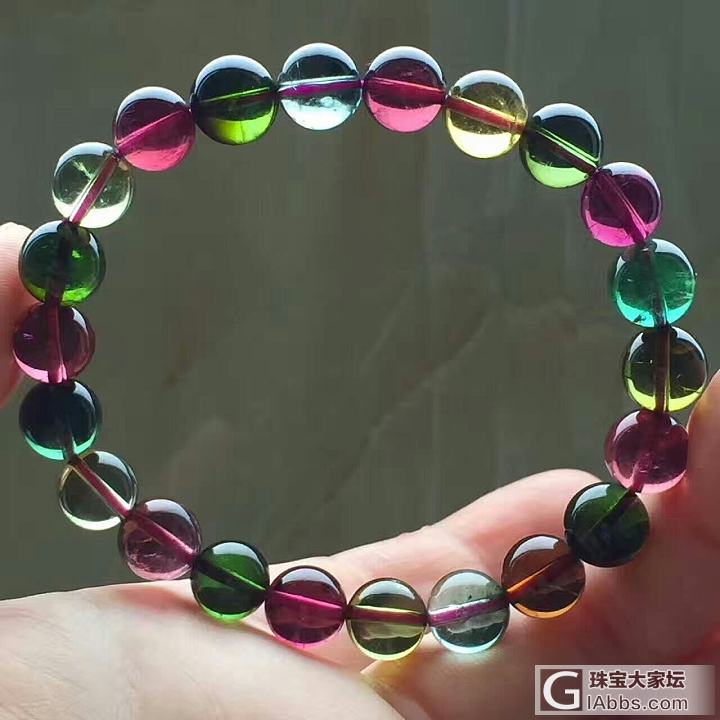 碧玺手串_珠串碧玺