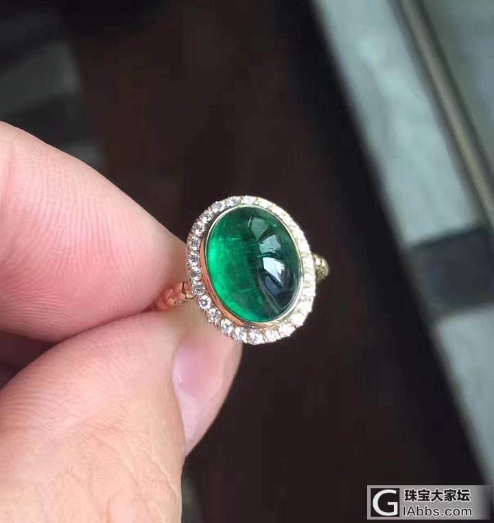 ##中颐旗舰荣誉出品天然素面祖母绿戒指## 3.05ct_戒指祖母绿中颐彩色宝石