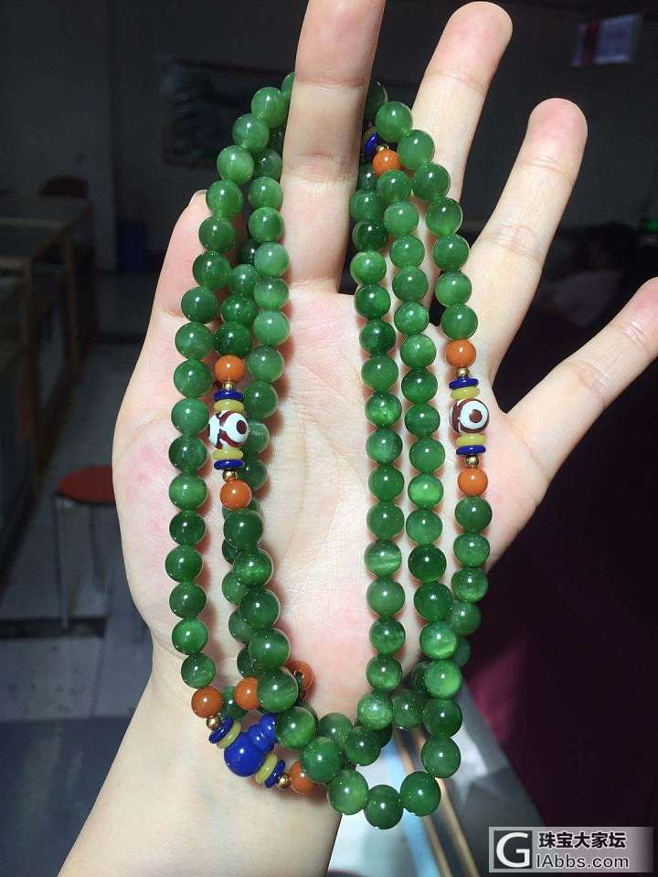 灵动的猫眼碧玉念珠_珠串碧玉