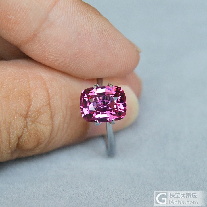 2.93ct 坦桑尼亚 天然 粉紫 枕形 石榴石 镶嵌定制 GemArt_石榴石刻面宝石