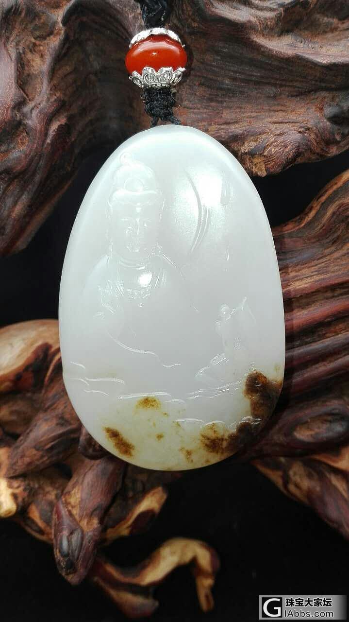 和田玉籽料，黑皮观音_和田玉