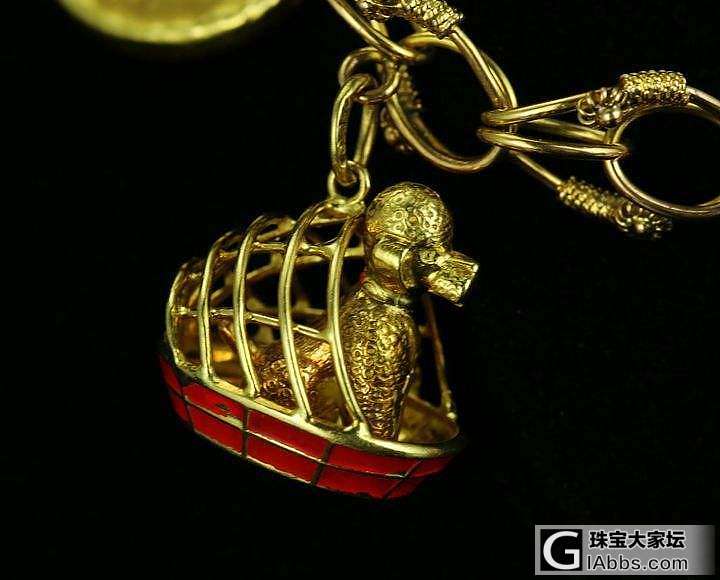 法国18k黄金多宝串手链charm pendent 手链_古董首饰