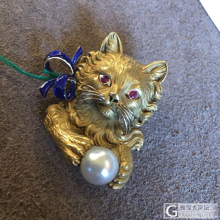 欣赏一下给铲屎官儿准备的古董胸针_胸饰古董首饰