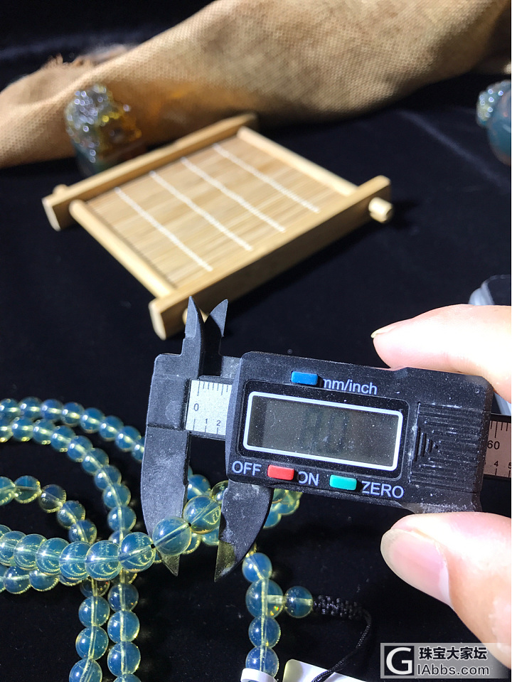 天然墨西哥蓝珀108佛珠手链高蓝_珠串蓝珀