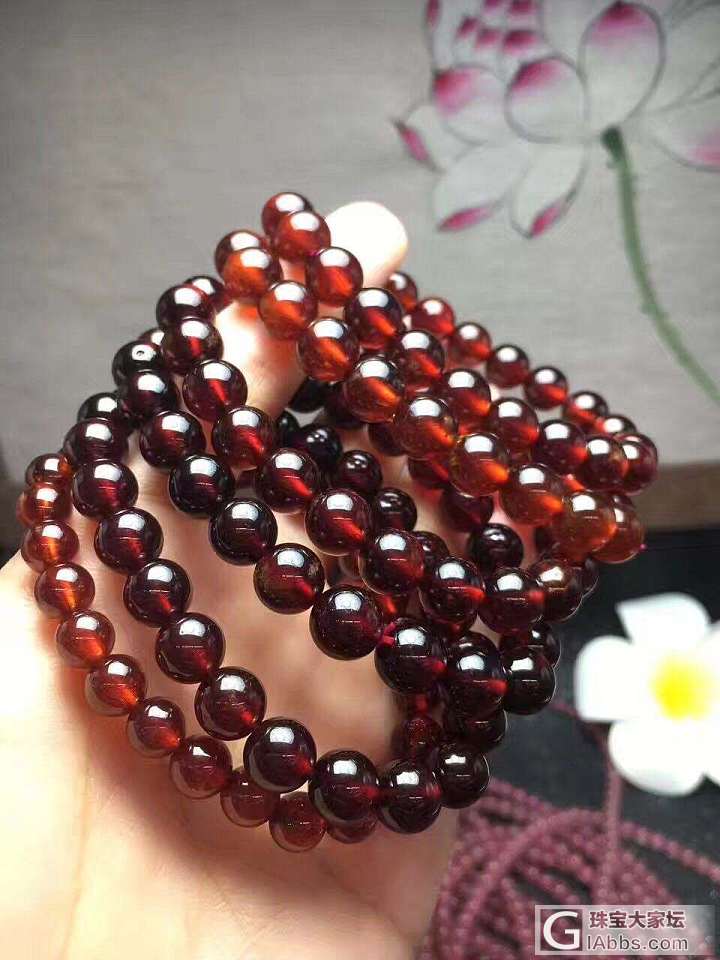 下班捡漏，捡漏 橙红手链，品质如图，一物一图，尺寸7.5mm与9.3mm，一手6..._珠串石榴石