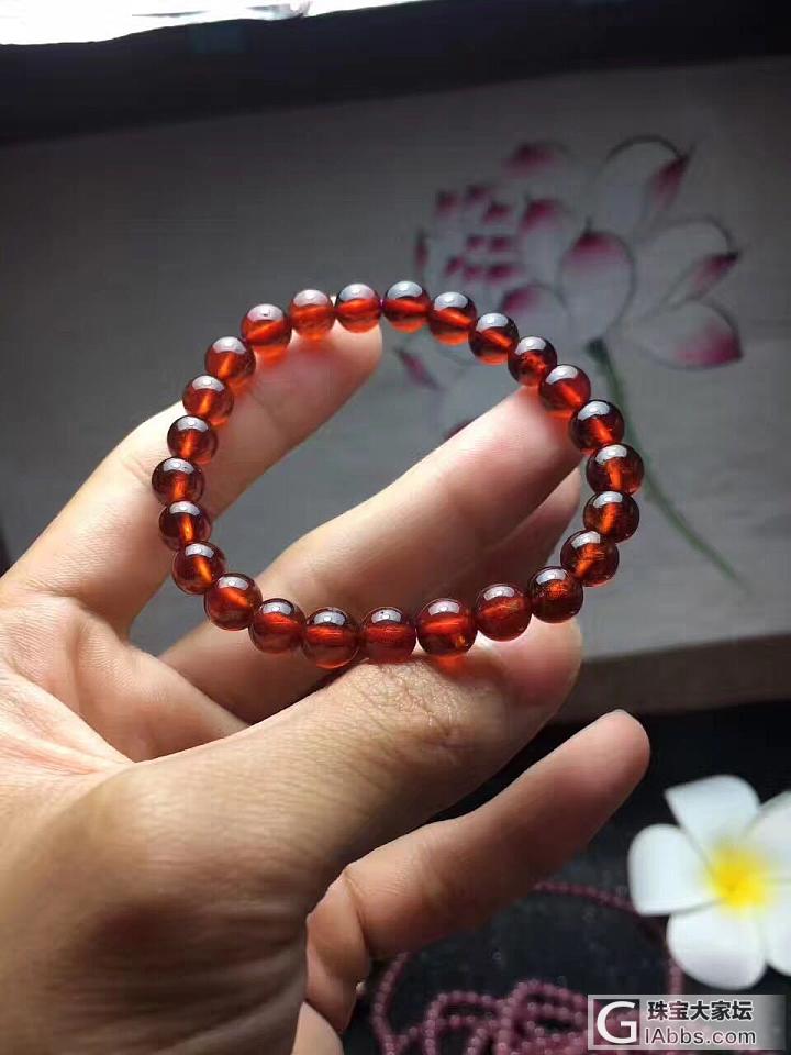 下班捡漏，捡漏 橙红手链，品质如图，一物一图，尺寸7.5mm与9.3mm，一手6..._珠串石榴石