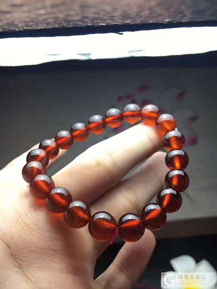 下班捡漏，捡漏 橙红手链，品质如图，一物一图，尺寸7.5mm与9.3mm，一手6..._珠串石榴石