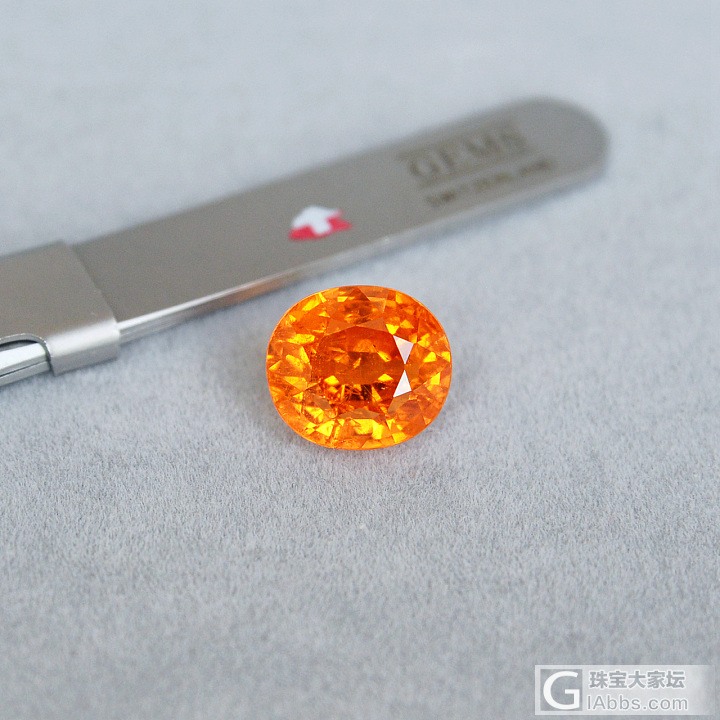 11.36ct 尼日利亚 芬达橙 艳橙 椭圆形 锰铝榴石 石榴石 GemArt_刻面宝石芬达