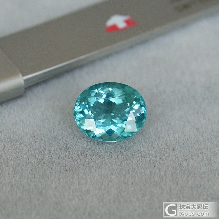 2.22ct 马达加斯加 帕拉伊巴 霓虹 湖蓝绿 椭圆 磷灰石 收藏 A16_磷灰石刻面宝石