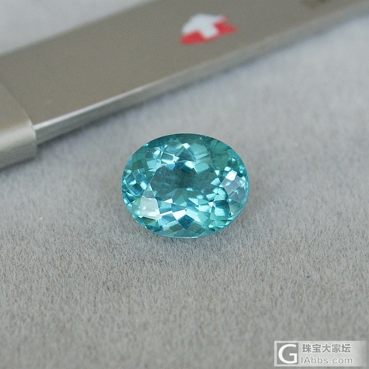 2.22ct 马达加斯加 帕拉伊巴 霓虹 湖蓝绿 椭圆 磷灰石 收藏 A16_磷灰石刻面宝石