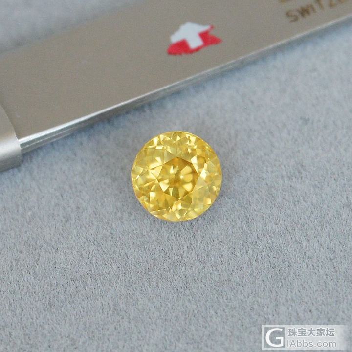 2.13ct 天然 vivid yellow 艳黄 圆形 锆石 GemArt_锆石刻面宝石