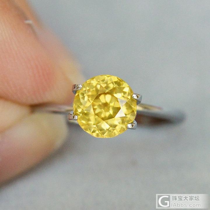 2.13ct 天然 vivid yellow 艳黄 圆形 锆石 GemArt_锆石刻面宝石