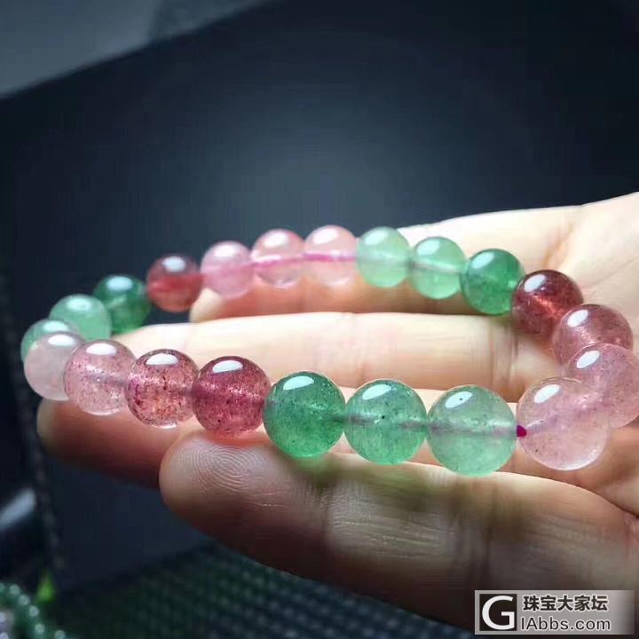 大批量出售红绿草莓晶，8mm大小，大量现货供应，货源稳定，平均一条重量17.3左..._珠串草莓晶