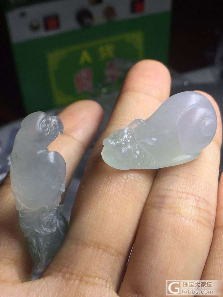 蜗牛🐌与黄鹂鸟🐤_挂件半成品翡翠