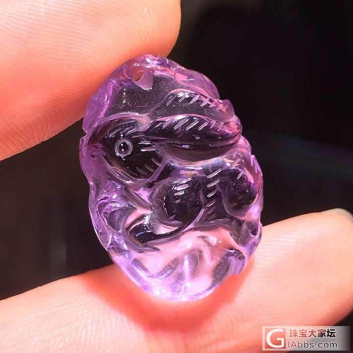 紫水晶小兔挂坠_挂件紫水晶