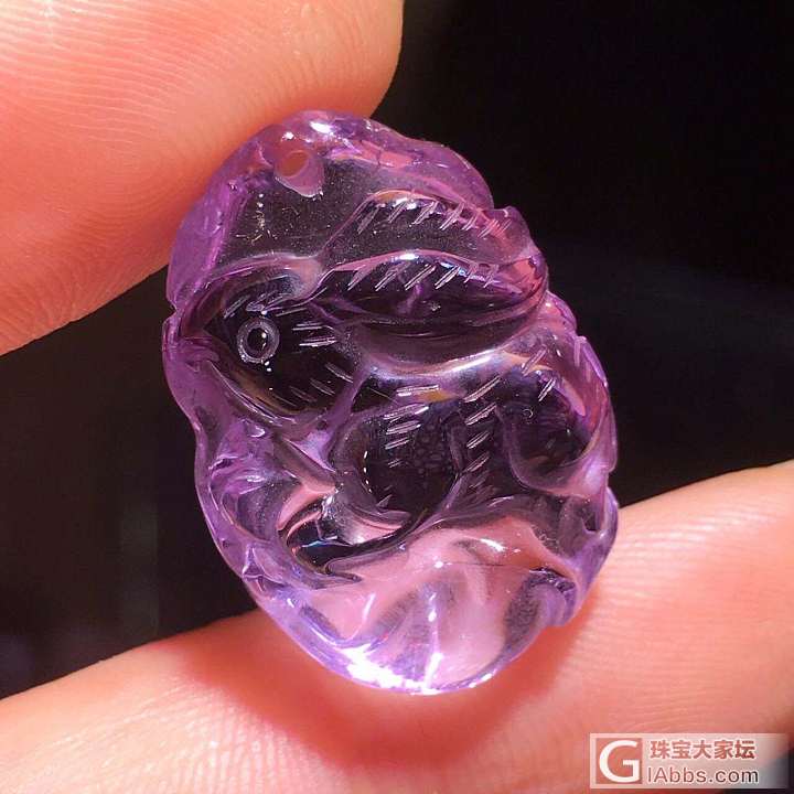紫水晶小兔挂坠_挂件紫水晶