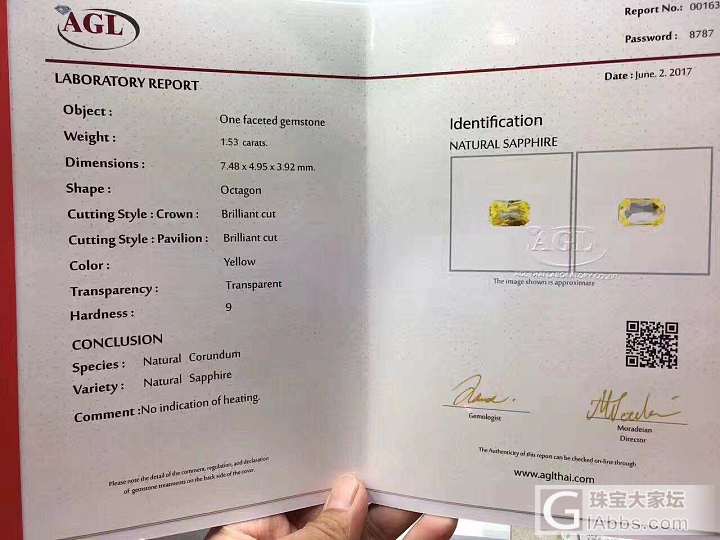 天然无烧斯里兰卡黄色宝石，AGL证书 雷迪恩切工  主石晶体全净无暇，净重：1...._刻面宝石蓝宝石