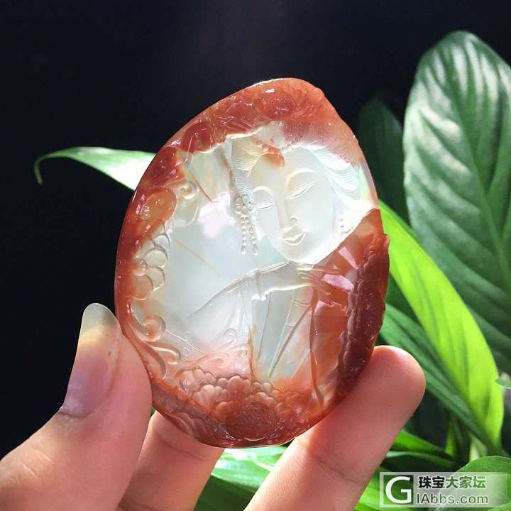 南红玛瑙极品高冰料《国色天香》_挂件南红