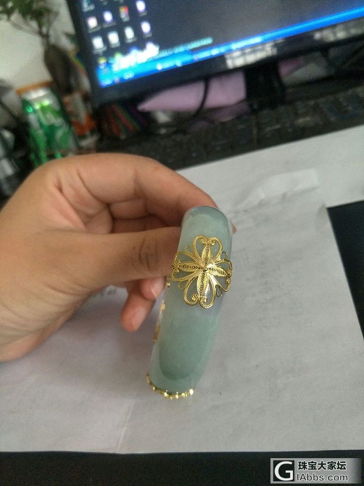 断手镯花丝金镶修复～老款式了😉_镶嵌维修