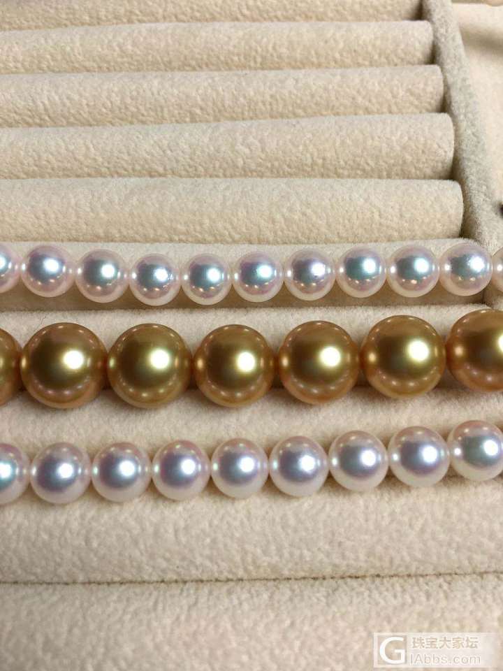 菲律宾浓金项链+日本花珠级Akoya珍珠，放在一起格外美_珍珠