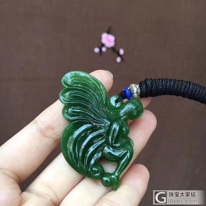 浓浓菠菜绿天使_挂件碧玉