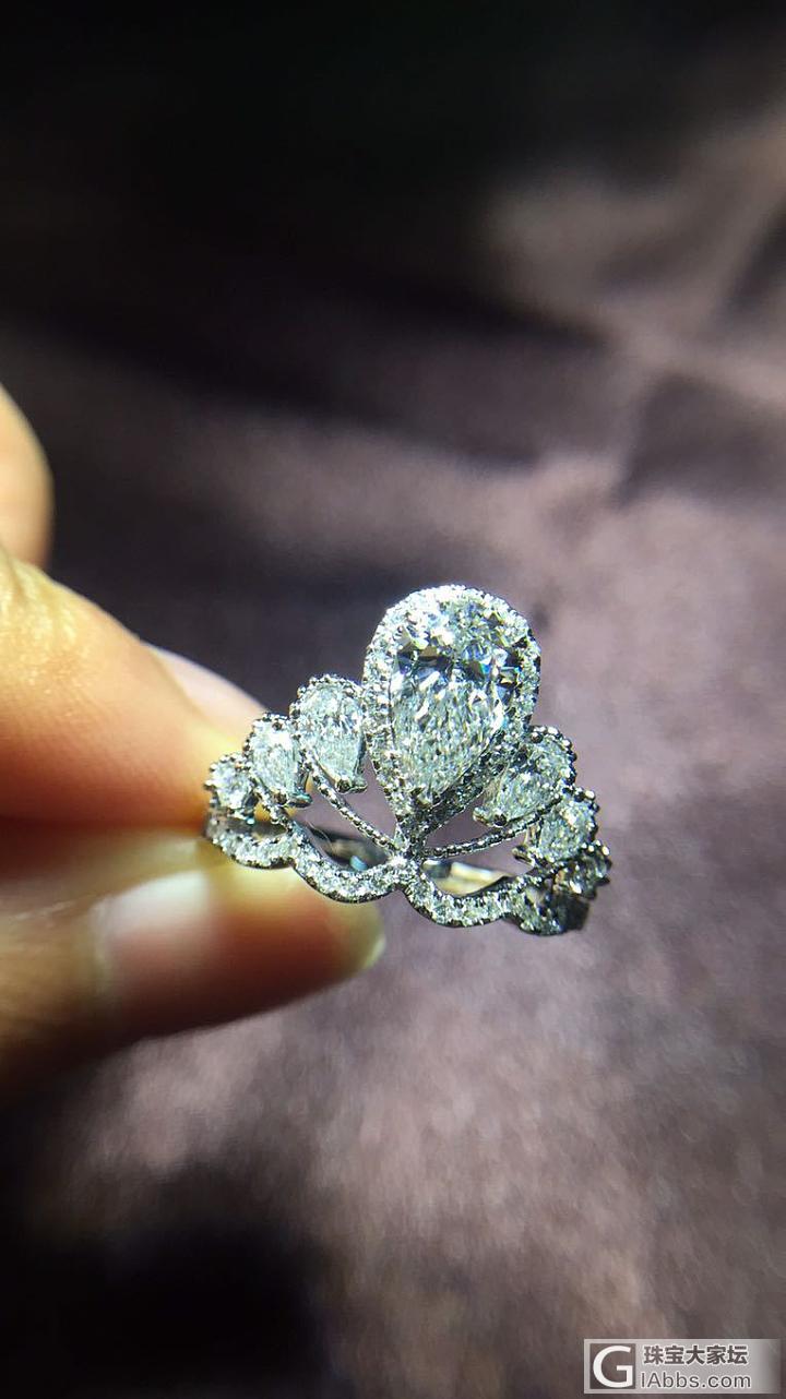 客订：水滴皇冠戒指欣赏_戒指异形钻瑞意邦珠宝
