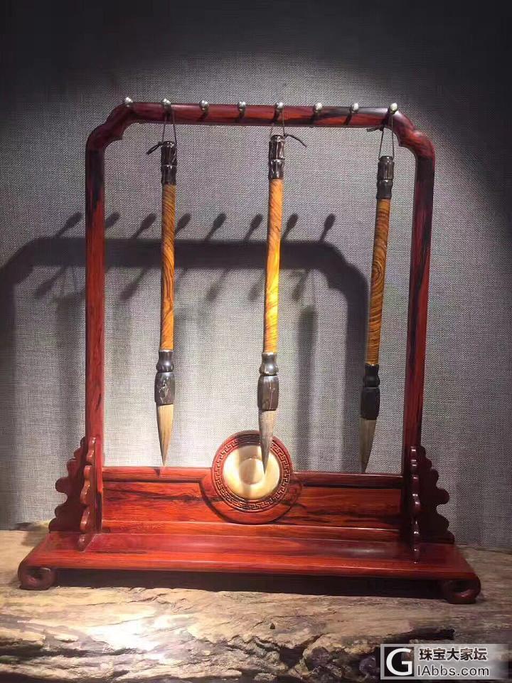 印度小叶紫檀高油密精工《笔架》，传统隼卯结构制作，高大上档次_案头陈设小叶紫檀