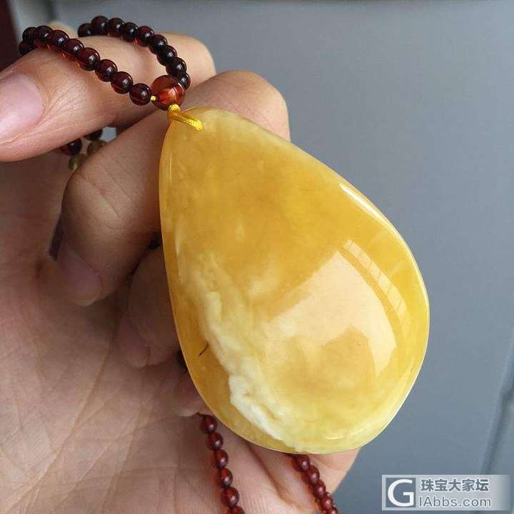 满黄蜜平安牌_挂件蜜蜡