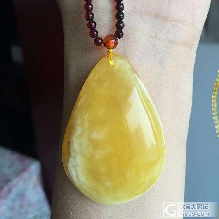 满黄蜜平安牌_挂件蜜蜡