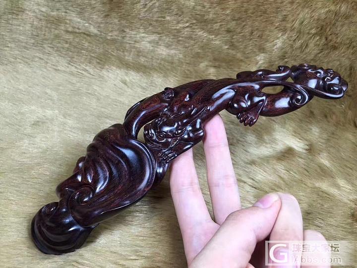 海黄紫油梨貔貅如意摆件，高级所制，做工精细_海南黄花梨摆件