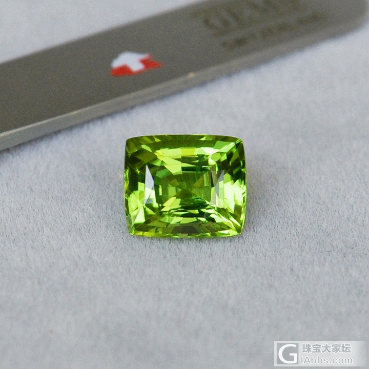 3.60ct 非洲产地 翠绿 荧光绿 长方 枕形 天然 橄榄石 吊坠 戒指_刻面宝石橄榄石