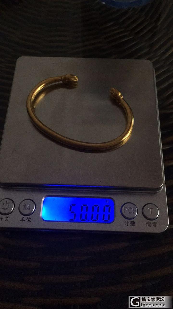 果然开口镯我都留不长_手镯金