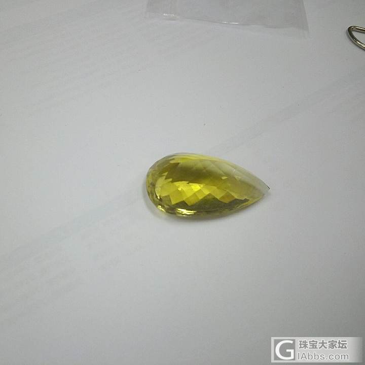 新收的56.65克拉柠檬晶~准备做个吊坠~多图多图_吊坠水晶刻面宝石黄水晶