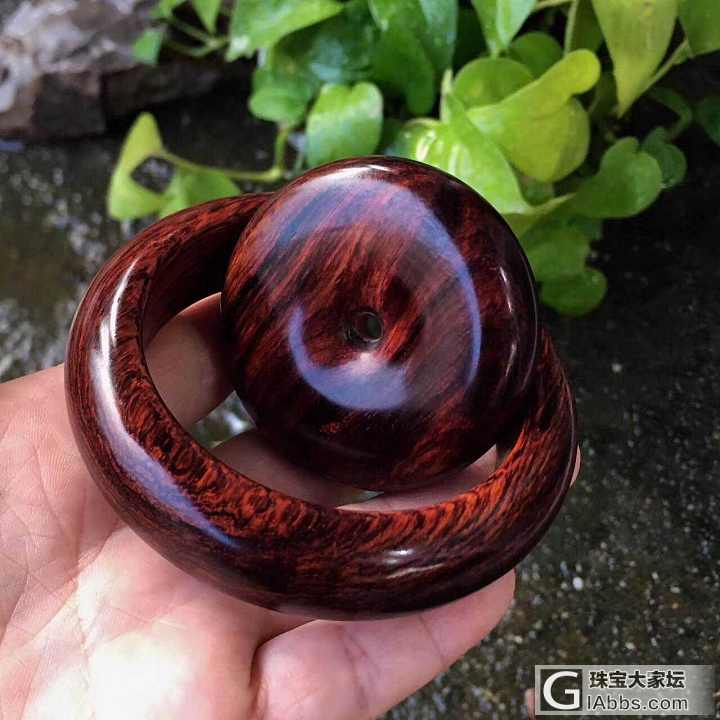 海黄紫油梨【手镯+面包圈】，千年老油梨树头料，双面满纹_小叶紫檀挂件海南黄花梨手镯黄花梨