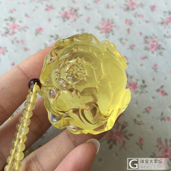 金绞蜜花开富贵_花件琥珀蜜蜡