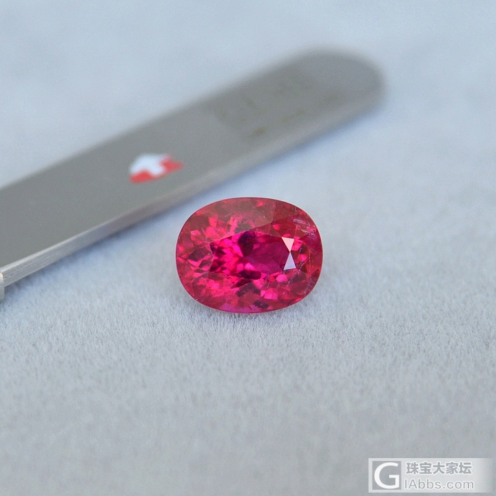 4.06ct 非洲 桃红 艳红 Rubellite 红宝碧玺 卢比来 天然 收藏_刻面宝石碧玺彩色宝石