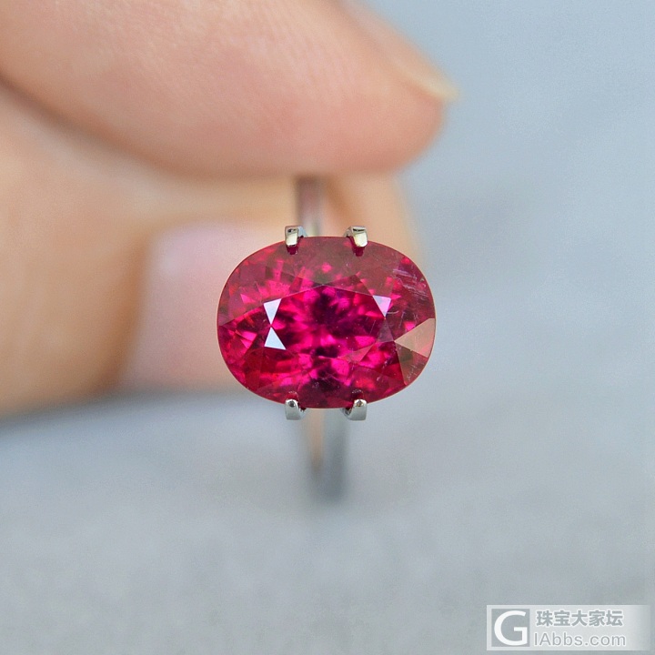 4.06ct 非洲 桃红 艳红 Rubellite 红宝碧玺 卢比来 天然 收藏_刻面宝石碧玺彩色宝石