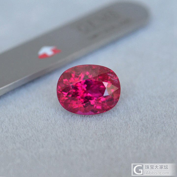 4.06ct 非洲 桃红 艳红 Rubellite 红宝碧玺 卢比来 天然 收藏_刻面宝石碧玺彩色宝石