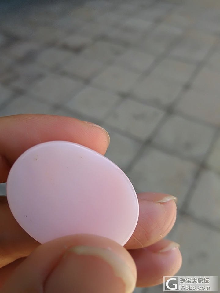 粉蛋白大蛋面，可以交换999银_彩色宝石蛋面欧泊