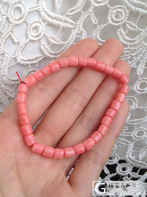 莫莫红珊瑚 粉色天使肌桶珠手串 完美全品 无洞无裂 颜色粉嫩 淘宝交易_珠串珊瑚