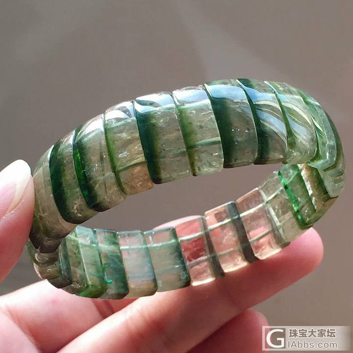 西瓜碧玺手链_手排珠串碧玺