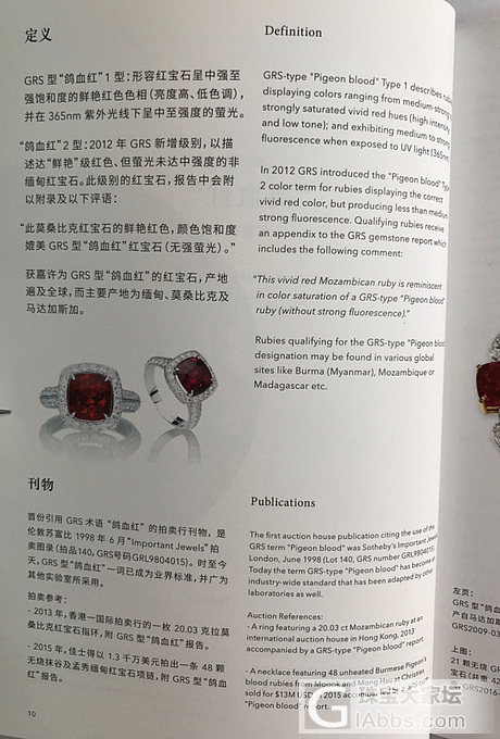 鸽血红宝，GRS实验室评色标准_教学